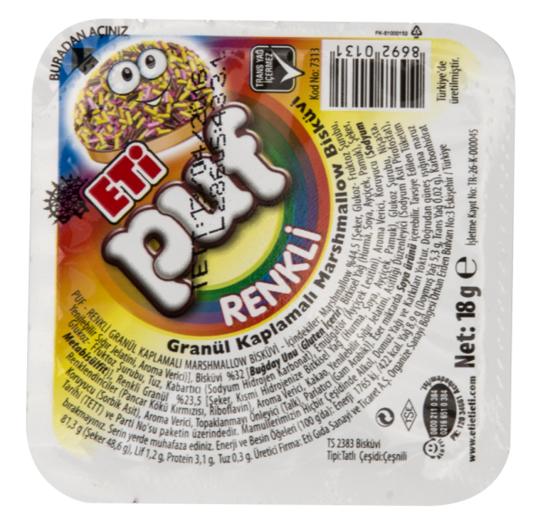 Eti Puf Granül Renkli 18 gr x 48 Adet