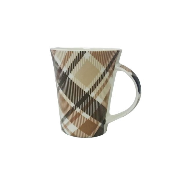 Paçi B18 Kahve Rengi Desenli Kupa Kalın Kareli