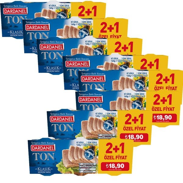 Dardanel Ton Balığı Ayçiçek Yağlı 24 x 160 gr