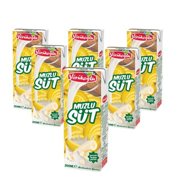 Yörükoğlu Muzlu Süt 200 ml x 6 Adet