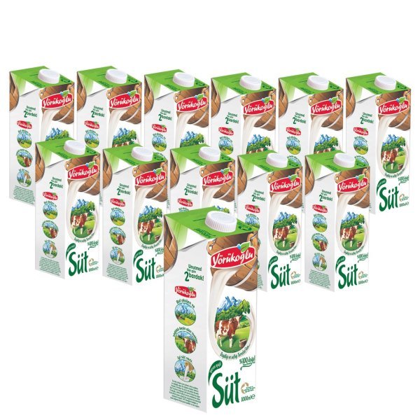 Yörükoğlu Yarım Yağlı Süt 1 lt x 12 Adet