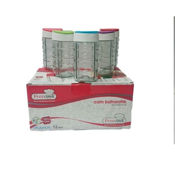 Free Cook CK-653 İki Kapaklı Cam Baharatlık 370 cc Mor