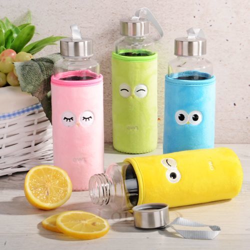 Kosova Taşınabilir Cam Matara 380 ml Pembe