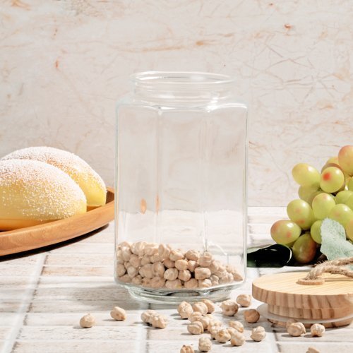 Kosova CAM-558 Bambu Kapaklı Cam Kavanoz Orta Boy