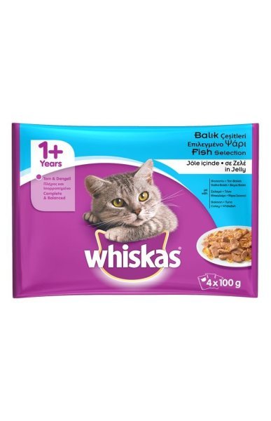 Whiskas Yaş Kedi Mama Balıklı 4x100 gr