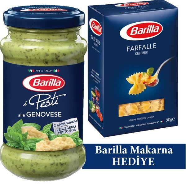 Barilla Pesto Genovese Fesleğen ve Fıstıklı Makarna Sosu 190 gr Makarna Hediyeli