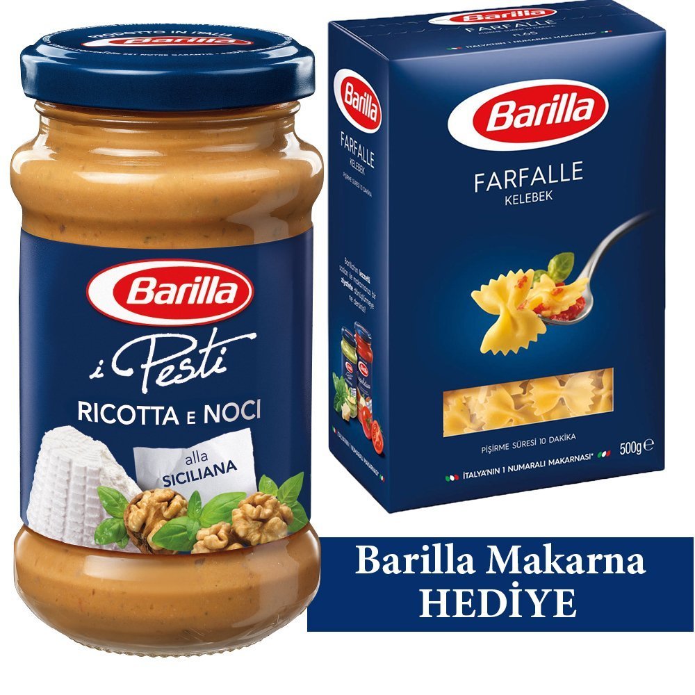 Barilla Pesto Siciliana Makarna Sosu 190 gr Makarna Hediyeli