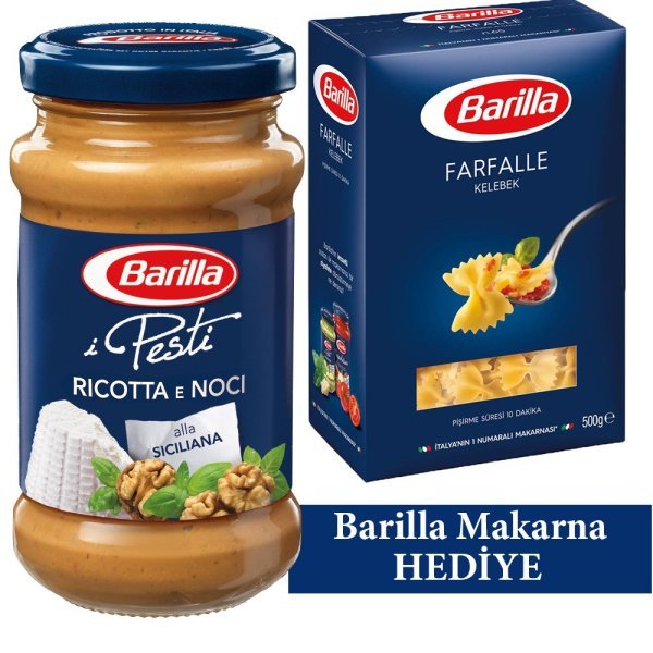 Barilla Pesto Siciliana Makarna Sosu 190 gr Makarna Hediyeli