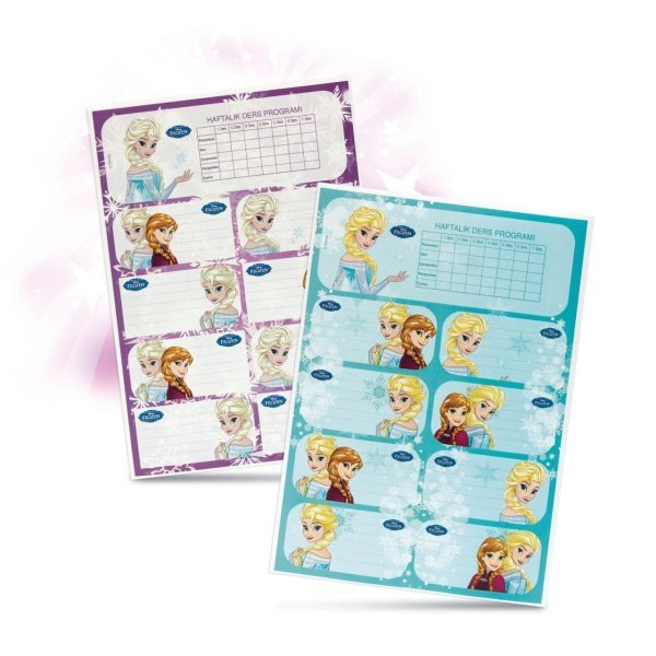 Frozen Okul Etiketi 3 Adet Mavi