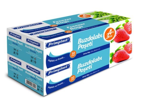 Primplast Buzdolabı Poşeti Orta Boy 120 Adet 24 x 38 cm