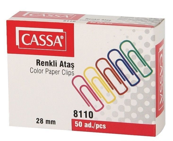 Cassa Renkli Ataş 28mm 50 Adet