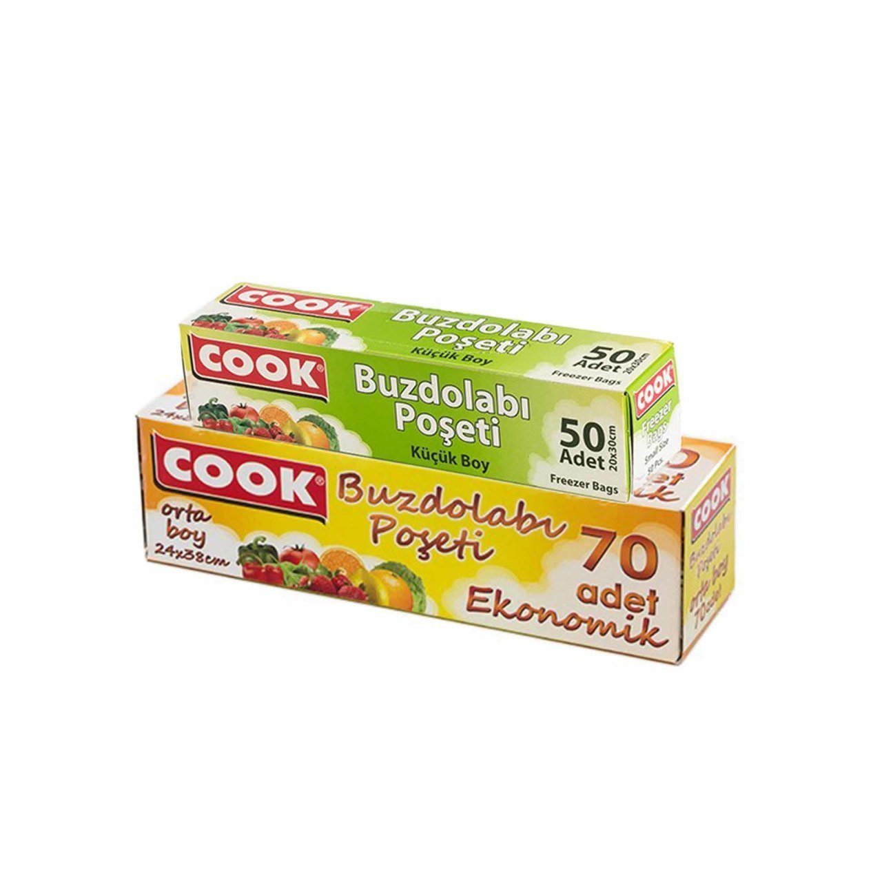 Cook Buzdolabı Poşeti Küçük Boy 50 Adet + Orta Boy 70 Adet