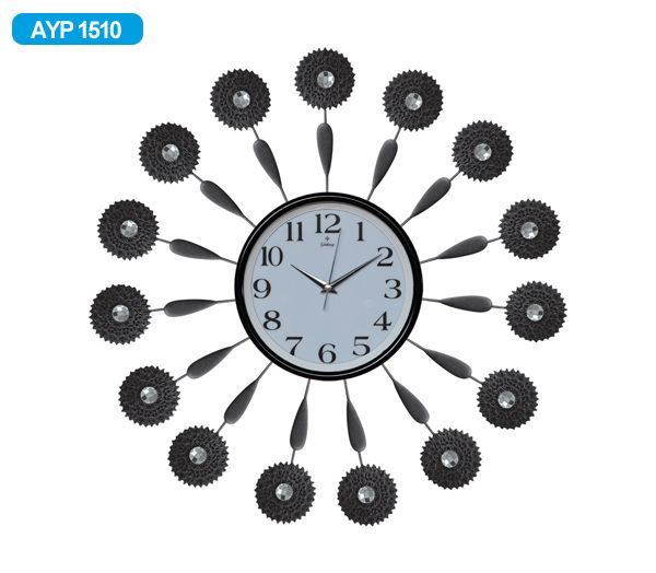 Galaxy AYP-1510 Çiçekli Ferforje Taşlı Duvar Saati