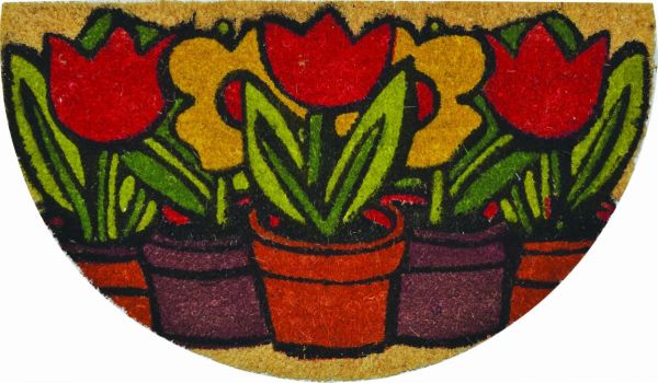 Sercan PVC Tabanlı Paspas 40 x 60 cm Saksılı Çiçekler