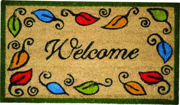 Sercan PVC Tabanlı Paspas 40 x 70 cm Welcome Yaprak