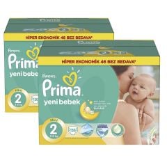 Prima Bebek Bezi Aktif Bebek 2 Beden Mini Hiper Ekonomik 2'li Paket 272 Adet