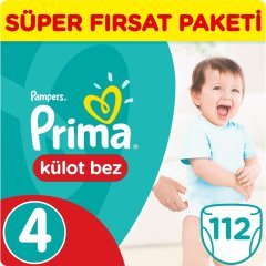 Prima Külot Bebek Bezi Süper Fırsat Paketi 4 Beden 112 Adet