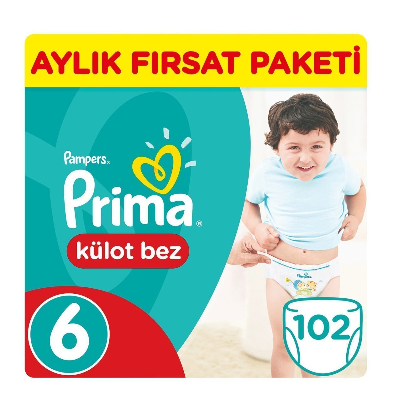 Prima Külot Bebek Bezi Aylık Paket 6 Beden 102 Adet