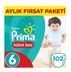 Prima Külot Bebek Bezi Aylık Paket 6 Beden 102 Adet