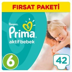 Prima Aktif Bebek Bezi Fırsat Paketi 6 Beden Ekstra Large 42 Adet