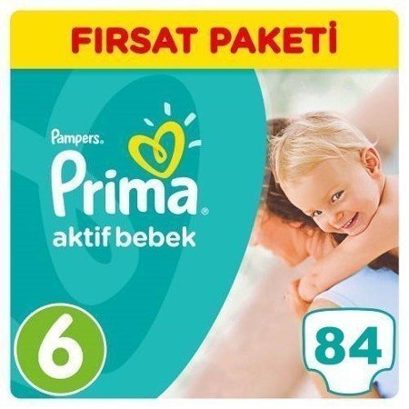 Prima Aktif Bebek Bezi Fırsat Paketi 6 Beden Ekstra Large 84 Adet
