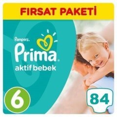Prima Aktif Bebek Bezi Fırsat Paketi 6 Beden Ekstra Large 84 Adet