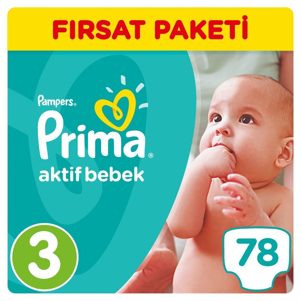 Prima Aktif Bebek Bezi Fırsat Paketi 3 Beden Midi 78 Adet