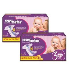Canbebe Aylık Paket Bebek Bezi 4-9 kg No:3 Midi 180 Adet