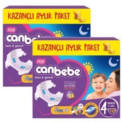 Canbebe Aylık Paket Bebek Bezi 7-14 kg No:4 Maxi 140 Adet