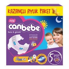 Canbebe Aylık Paket Bebek Bezi 11-18 kg No:5 Junior 120 Adet