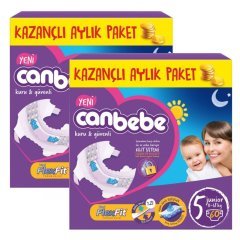 Canbebe Aylık Paket Bebek Bezi 11-18 kg No:5 Junior 120 Adet