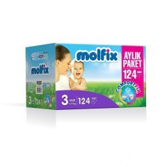 Molfix Comfort Fix No:3 Midi 124 Adet Aylık Paket Bebek Bezi