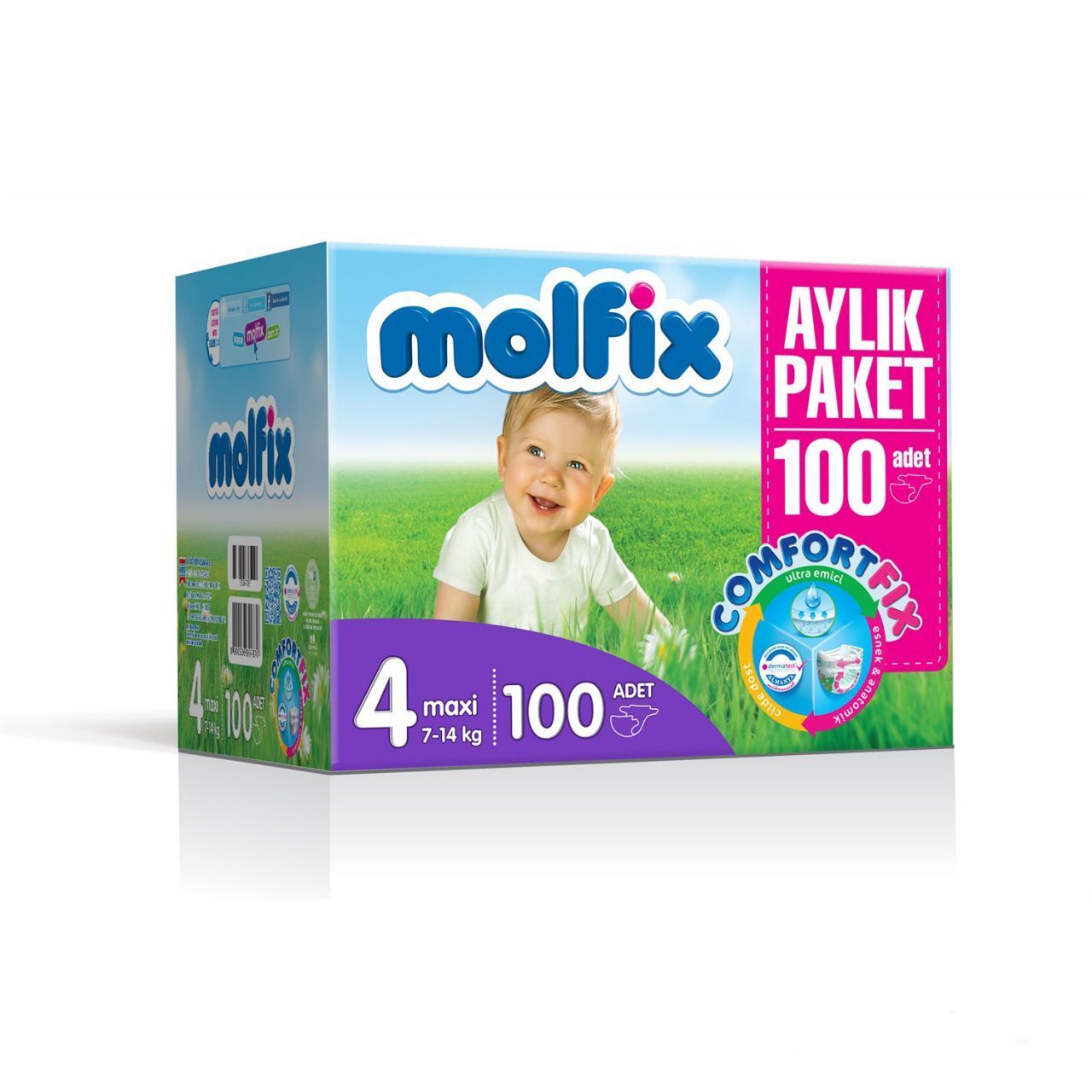 Molfix Comfort Fix No:4 Maxi 100 Adet Aylık Paket Bebek Bezi