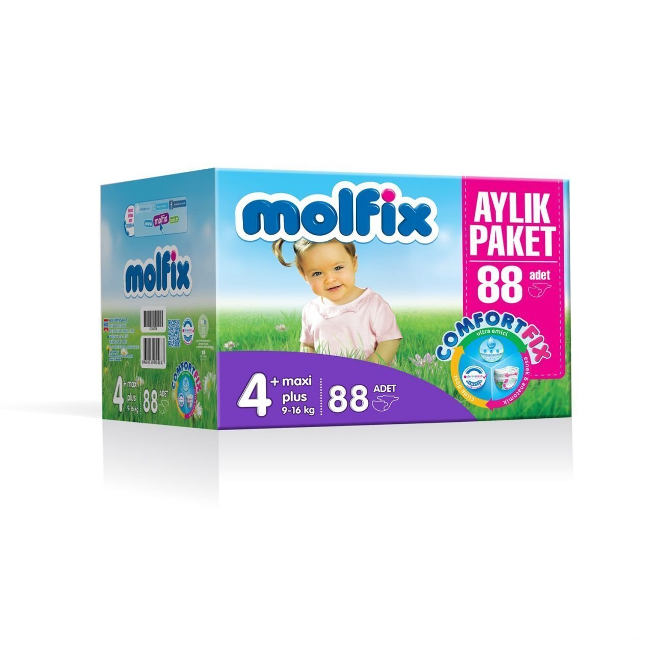 Molfix Comfort Fix No:4+ Maxi Plus 88 Adet Aylık Paket Bebek Bezi