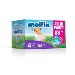 Molfix Comfort Fix No:4+ Maxi Plus 88 Adet Aylık Paket Bebek Bezi