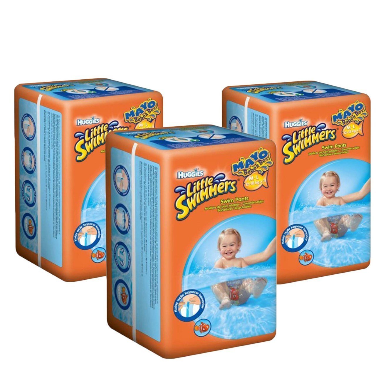 Huggies Little Swimmers M-L Mayo Bebek Bezi 12 - 18 kg 11 Adet x 3 Adet