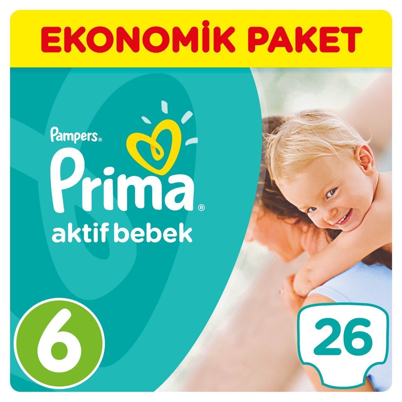 Prima Bebek Bezi Aktif Bebek Ekonomik Paketi 6 Beden 26 Adet