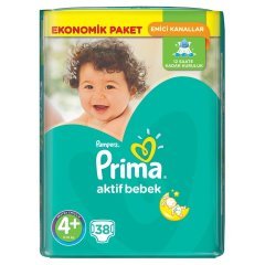 Prima Bebek Bezi Aktif Bebek Ekonomik Paketi 4+ Beden 38 Adet