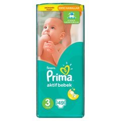Prima Bebek Bezi Aktif Bebek Ekonomik Paketi 3 Beden 49 Adet