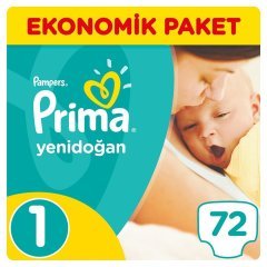 Prima Bebek Bezi Aktif Bebek Yenidoğan Ekonomik Paketi 1 Beden 72 Adet