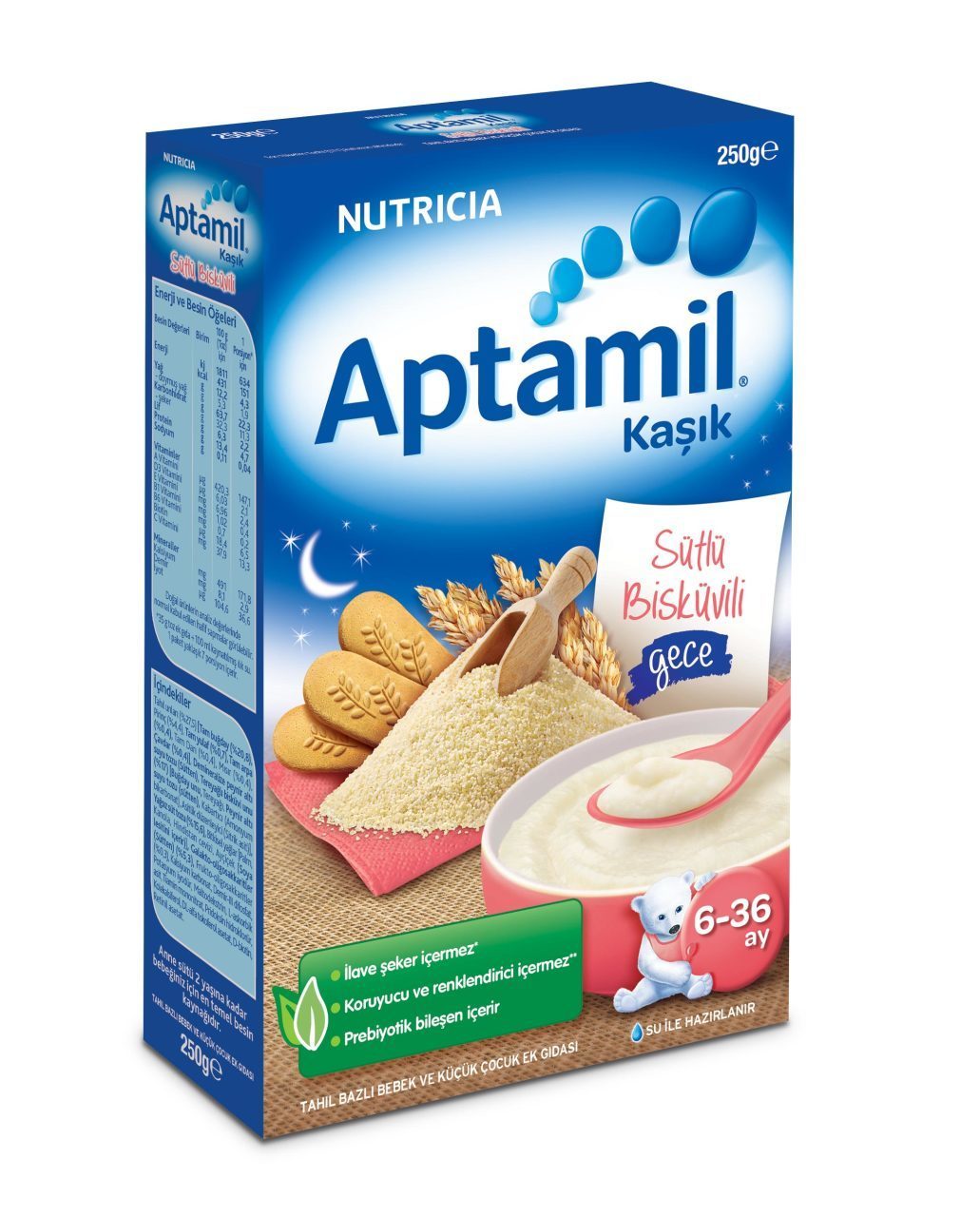 Milupa Aptamil Sütlü Bisküvili Gece 250 gr 6-36 Ay
