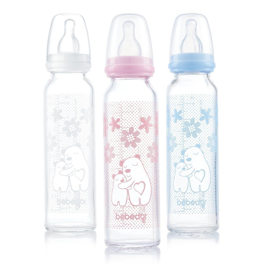 Bebedor 41302 Isıya Dirençli Cam Biberon 3+ Ay 240 ml Mavi