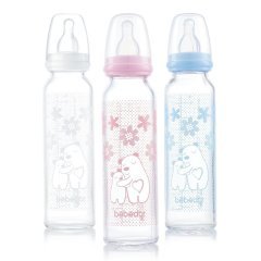 Bebedor 41302 Isıya Dirençli Cam Biberon 3+ Ay 240 ml Mavi