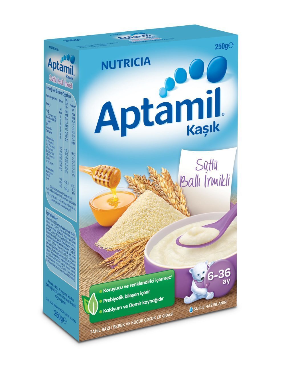Milupa Aptamil Sütlü Ballı İrmikli 250 gr 6-36 Ay
