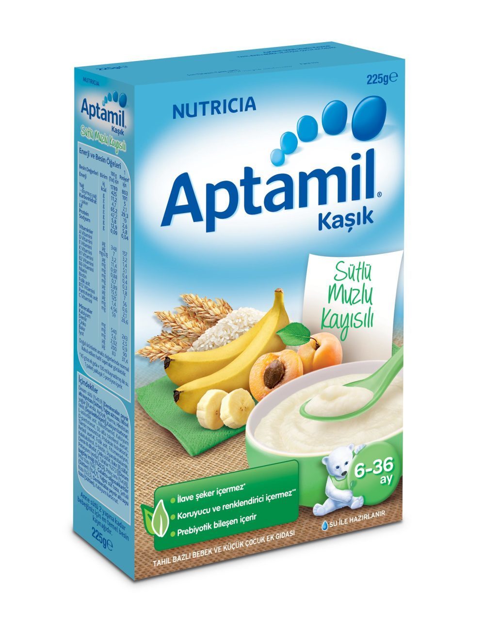 Milupa Aptamil Sütlü Muzlu Kayısılı 225 gr 6-36 Ay