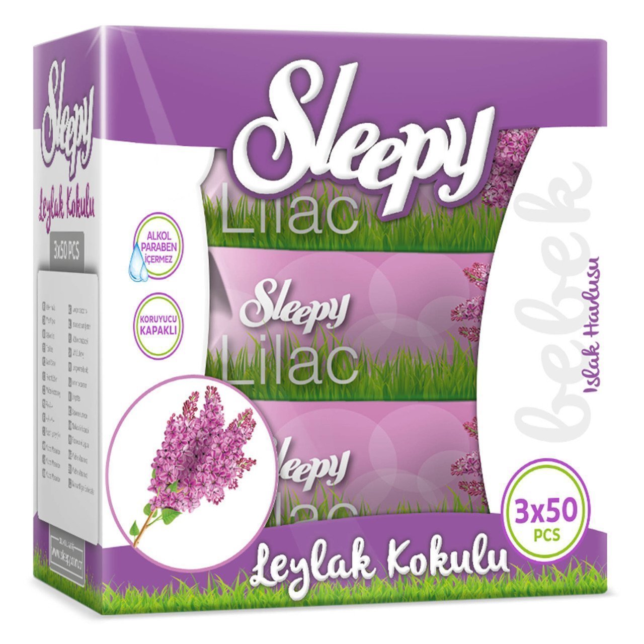 Sleepy Leylak Islak Mendil Kutulu 50 x 3 Adet