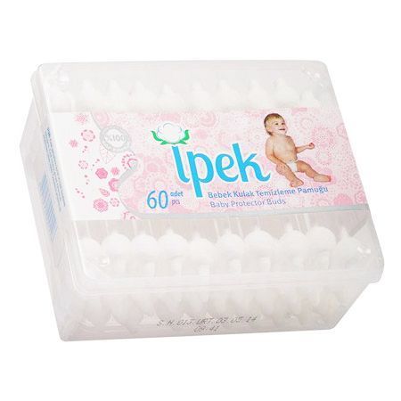 İpek Emniyetli Bebek Kulak Temizleme Pamuğu 60 Adet