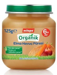 Milupa Organik Kavanoz Maması Elmalı Havuçlu 125 gr 6 + Ay