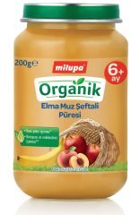 Milupa Organik Kavanoz Maması Elma Şeftali Muz 200 gr 6 + Ay