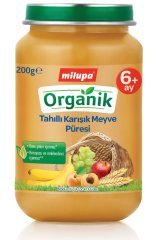 Milupa Organik Kavanoz Maması Tahıllı Karışık Meyve 200 gr 6 + Ay